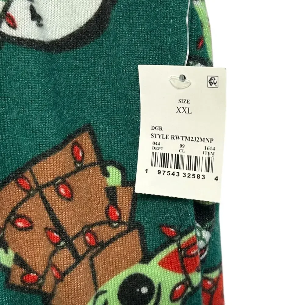 Star Wars Mandalorian Grogu Christmas Pajama Pants NWT Men's Sz XXL Green Cozy